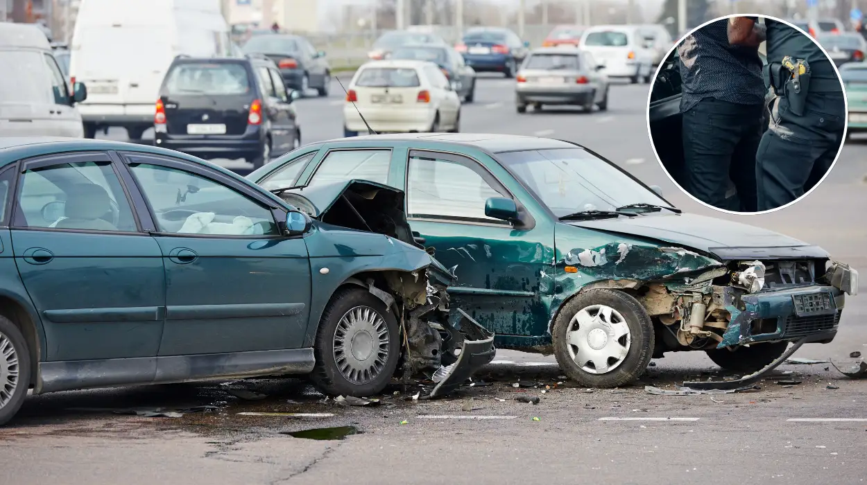Barking car crash and arrest: Man arrested after pulling gun to police